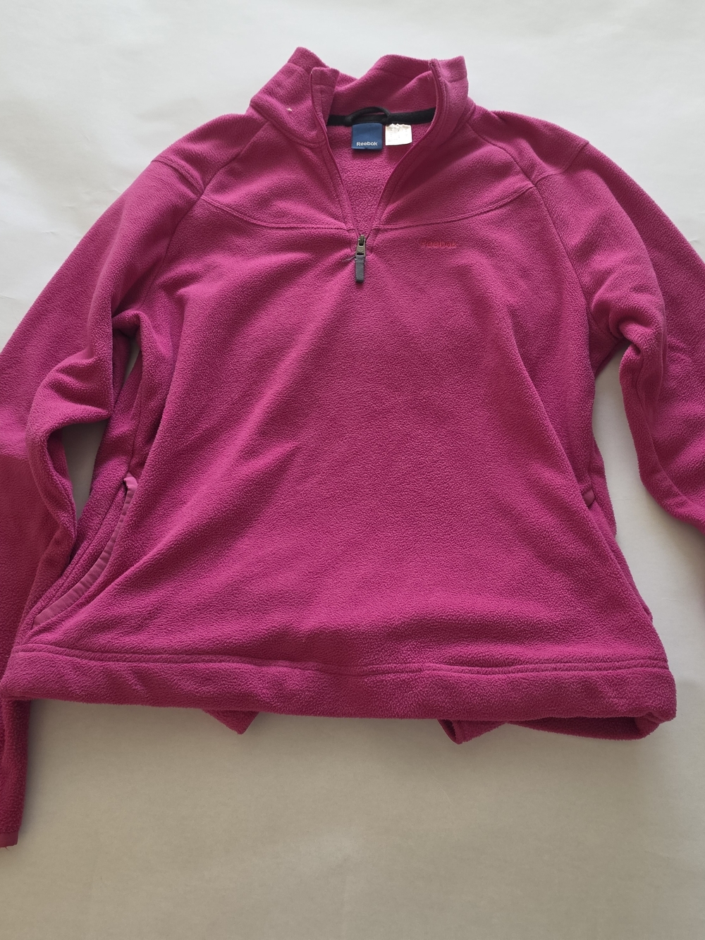 Reebok Hot Pink Fleece Quarter-Zip Pullover